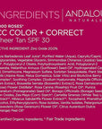 Andalou Naturals 1000 Roses CC Color + Correct with SPF 30, Sheer Tan, 2-in-1 Face Sunscreen + CC Cream for Sensitive Skin, Helps Correct Uneven Skin Tone, Reef Safe Sunscreen, 2 Fl Oz