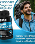 Lung Cleanse Support Supplement - Respiratory Supplements to Quit & Stop Smoking Aids - Herbal Detox for Lungs & Bronchial Health - Smokers Cleanser Breathe Aid for Mucus Clear Relief - 60 Capsules