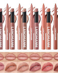 12Pcs Matte Lipstick + Lip Liner Pens Lip Combo Sets, Creamy Matte Lip Makeup Kit Long-Lasting Waterproof, Smudge-Proof Highly Pigmented Formula, Neutral & Nude Shades Makeup Set (Everyday Nudes Set)
