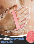 Silicone Body Scrubber 2 Counts, Exfoliating Body Wash Scrubbers Exfoliator, Shower Body Brush for Effective Showering Exfoliation and Gentle Massage (Black+Pink)