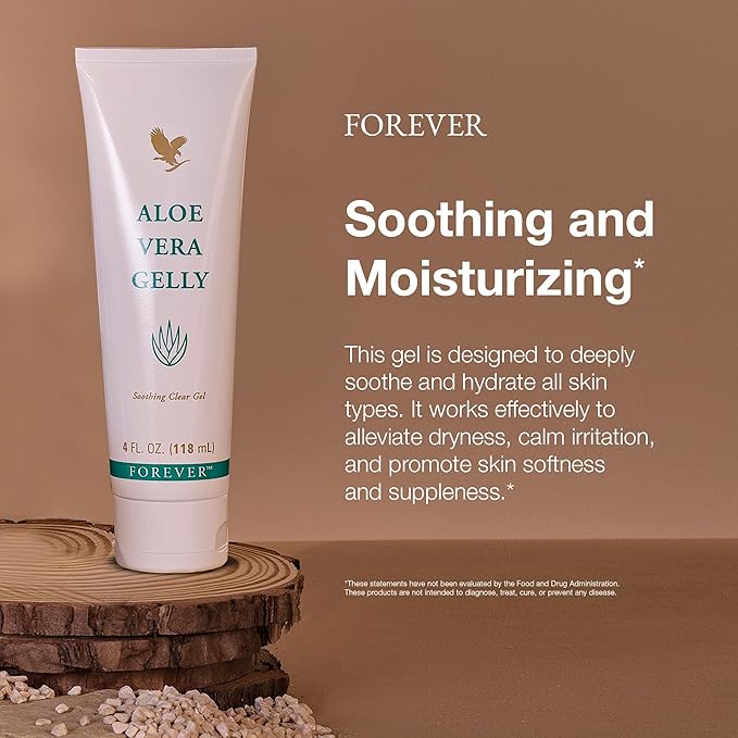 Forever Living - Forever Aloe Vera Gelly - Pure Aloe Gel - Soothes, Moisturizes, and Conditions - Vegan, Vegetarian, Gluten-Free - 4 fl oz. (2 Pack)