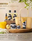 Mother's Day Gift for Mom Bath and Body Gift Basket Orchid & Jasmine Spa Gift Baskets for Women Fragrant Body Lotions, Bath Bomb, Home Spa Gift Basket Rich in Jojoba oil & Shea Butter, Bath Kit Sets