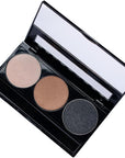 Metallic Shimmer Off White, Gold Bronze Brown, and Glitter Black Vegan Eyeshadow Trio Palette; Talc, Paraben & Cruelty Free