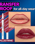 wet n wild Perfect Pout Lip Liner Stain, Long-Lasting Transfer-Proof Formula with Blade-Like Applicator for Precision & Full Lip Coverage, Vegan & Cruelty-Free - Spilled Wine