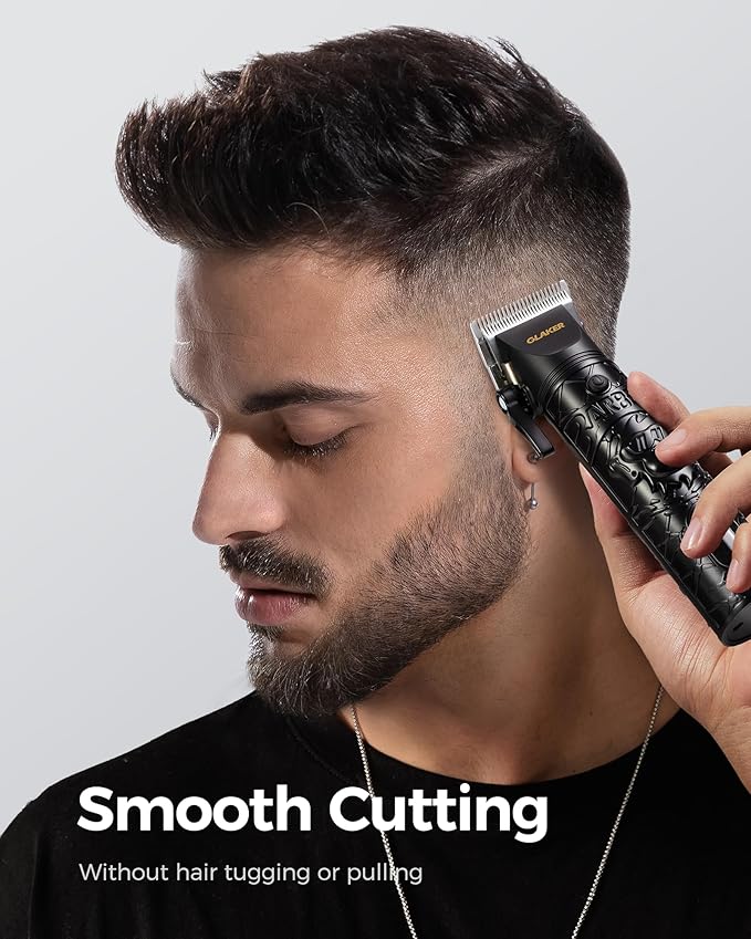 GLAKER Hair Clippers for Men Professional, Cordless Clippers for Hair Cutting, Mens Bear Trimmer, Electric Razor Barber Clippers Hair Trimmer, Gifts for Men (Black)