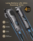 Hair Clippers for Men Professional, Cordless Hair Clippers for Hair Cutting, Mens Clippers and Trimmers Set, Electric Hair Trimmer for Men with Package Box (Gray)