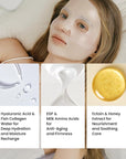 PO:DL All-In-One Hyaluronic Hydrogel Mask(4ea) | Collagen Face Mask for Glass Glow Skin | Deep Hydration & Radiance Boosting | Improves Skin Elasticity & Firmness | Korean Face Mask Skincare