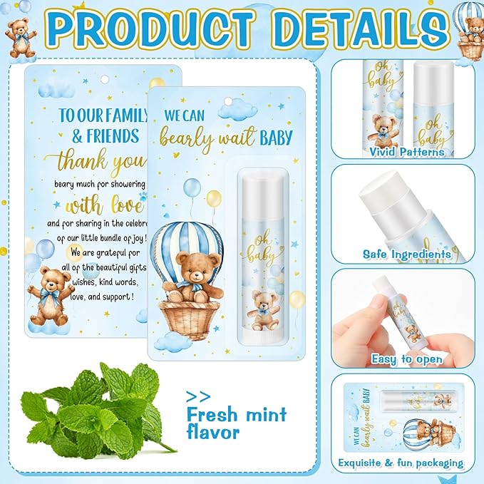 50 Pack Baby Shower Lip Balm