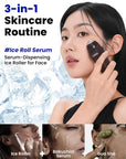 Ice Roll Serum | Cooling & Hydrating Roll-On Serum for Face, Puffy Eyes, Bakuchiol & Collagen for Firming & Lifting, Facial Roller for Depuffing, Under Eye Bag Treatment | Korean Skin Care