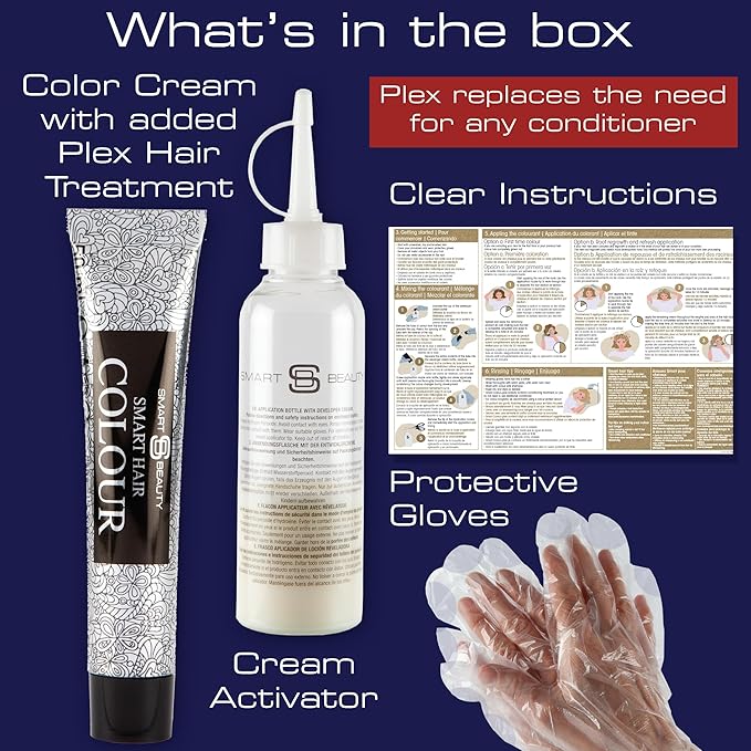Blue Black Hair Dye Permanent with Anti-Breakage Plex Hair Care, Vegan Hair Dye & Cruelty-Free, 100% Grey Coverage, Midnight Blue, For All Hair Types. Smart Beauty