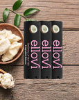 Ellovi Natural Lip Butter Lip Balm - Original - Pure Enough to Eat - Made With Just 6 Vegan Ingredients - 100% Natural & Organic Moisturizing Lip Care for All Day Hydration (3-Pack)