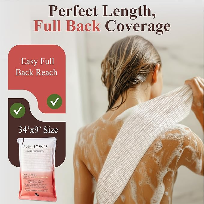 Exfoliating Washcloth/Shower Towel/Korean Body Scrub, Made in Korea [Relax DayX1]