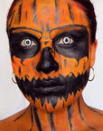 CCbeauty Orange Face Paint Stick,Face Painting Kit,Non Toxic SFX Makeup For Tiger Pumkin Ompa Lompa Halloween Costume Cosplay,Professional Body Paint,Full Coverage Painting Foundation + Makeup Sponge
