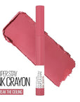 Maybelline Super Stay Ink Crayon Matte Longwear Lipstick Makeup, 145 Break The Ceiling, 0.04 oz