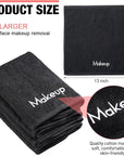 Chumia 72 Pcs Makeup Remover Cloths 13 x 13 Inch Makeup Towel Face Washcloths with Embroidery Black Reusable Washcloths Soft Cleansing Face Towel for Women