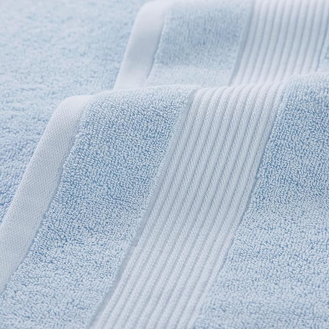Arkwright Bathroom Hand Towels Set of 6 - Super Soft 100% Cotton, 600 GSM Quick Dry & Absorbent, Luxury Bath Essentials for Hotels, Spa, Hosts, and Vacation Rentals, Misty Blue