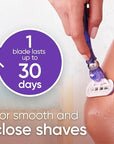 Gillette Venus Deluxe Smooth Swirl Women's Razor Handle + 2 Blade Refills (Pack of 2)