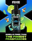 AXE Fine Fragrance Collection Body Wash For Men Aqua Bergamot 4 Count 12h Refreshing Scent Shower Gel Infused with Bergamot, Sage, and Juniper Essential Oils 18 oz