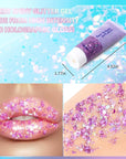 DAGEDA Purple Body Glitter Gel, Holographic Face Glitter Body Gel Rave Party Accessories, Chunky Glitters for Face Hair Nails, Cosmetic Laser Powder Festival Sequins Paint Makeup
