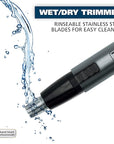 Wahl Micro Groomsman Battery Personal Trimmer for Hygienic Grooming with Rinseable, Interchangeable Heads for Eyebrows, Neckline, Nose, Ears, & Other Detailing - 05640-600