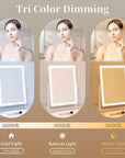 Lighted Vanity Mirror with Lights, Makeup Mirror with Light, 16.7"x 13.2",Three Color Lighting Modes and Dimmable Lighting, Smart Touch Control, 360°Rotation, for Vanity Desk Tabletop,Dressing Room