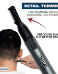 Wahl Micro Groomsman Battery Personal Trimmer for Hygienic Grooming with Rinseable, Interchangeable Heads for Eyebrows, Neckline, Nose, Ears, & Other Detailing - 05640-600