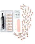 KISS Salon X-tend, Press-On Nails, Nail Glue Included, 'Satellite', Light Silver, Short Size, Coffin Shape, 30 Nails, 5Ml Led Soft Gel Adhesive, 1 Manicure Stick, 1 New Mini File, New Prep Pad