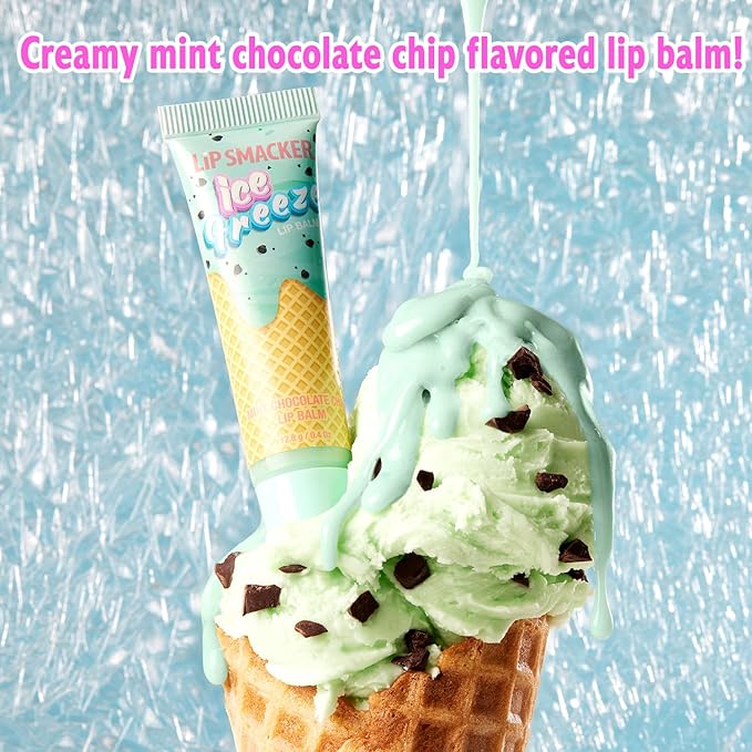 Lip Smacker Ice Freeze Balm, Ultra-Hydrating & Cooling Lip Balm with Refreshing Flavor, Sheer Tint & Minty Sensation, Soft-Served Creamy Formula, Moisturizing & Nourishing Lip Care-Mint Chocolate Chip