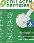 Collagen Peptides Powder Unflavored - Hydrolyzed Collagen Protein Powder Type 1, 2 & 3 - Grass Fed Keto Collagen Powder for Women & Men - Vital Hair, Skin, Nails, Joints, Recovery, 11g Per Serving