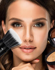 Foundation Makeup Brush Flat Top Kabuki Face Blush Liquid Powder Foundation Brush Retractable Travel Brush for Blending Liquid, Cream or Flawless Powder Cosmetics