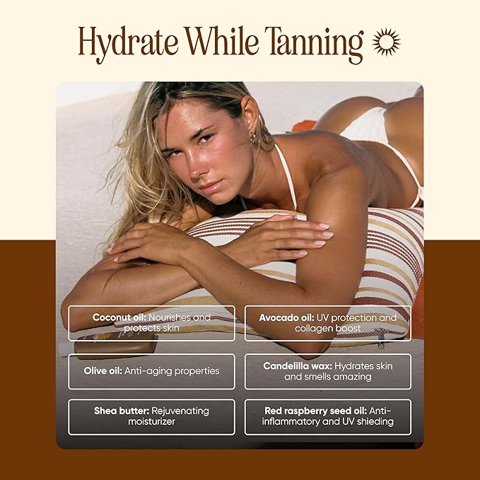 Tanning Club - Browning Lotion - Sun Tanning Accelerator with Kukui Nut, Argan, and Coconut Oils - Botanical Formula for Dark Tan - 150 mL