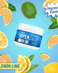 Nello Supercalm Powdered Drink Mix Tub, Cortisol Reducer* and Sleep Aid Supplement, L Theanine, Ksm-66 Ashwagandha, Magnesium Glycinate, Vitamin D 3, No Sugar, Non GMO, On The Go, 30 Ct, Lemon Lime