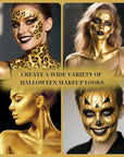 Gold Face Body Painting Stick, Professional Gold Full-coverage Cream Face Paint for Halloween SFX Cosplay Makeup, Washable Eye Body Stick for Adult Costume Party
