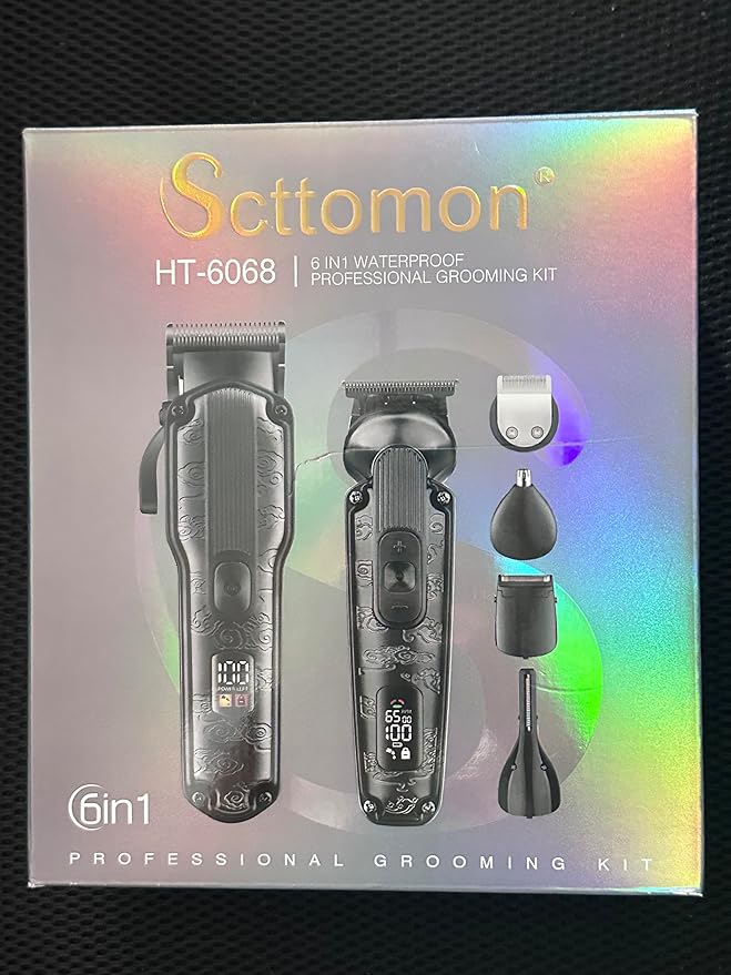 Professional Hair Clipper for Men Hair Cutting Kit Men's Beard Trimmer Hair Trimmer Shaver Cordless Barber Clippers and Trimmers Set Black