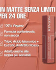 Revlon ColorStay Limitless Matte Liquid Lipstick, Vegan Formula, No-Budge, Longwear Lip Color, Long Lasting, Lightweight/Comfortable, Waterproof, 011 Fire Off, 0.17 fl oz