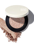 MAKE Beauty Multi-Chromatic Eye Shadow. Metal Reflecting Luminous Foil Finish Creamy, Buildable, Dimensional Long-wear, Crease-proof Powder Eyeshadow, Multichrome Shade - Glaze, Light Champagne