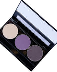 Off White, Matte Medium Lavender Violet, and Matte Deep Purple Vegan Eyeshadow Trio Palette; Talc, Paraben & Cruelty Free