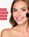 Mirabella Invincible Pure Pressed Powder Foundation - Buildable Mineral Makeup & Blurring Setting Powder for All Skin Types - HD Matte Finishing - Tan T12