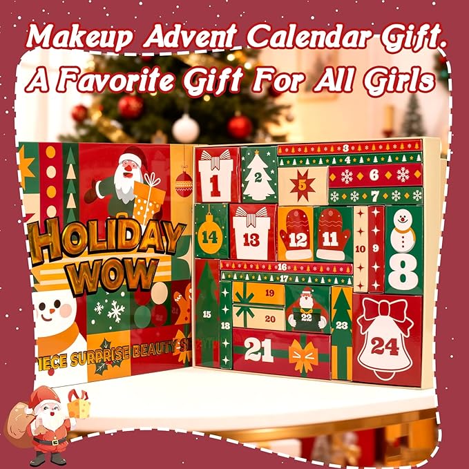Makeup Advent Calendar 2025, Christmas Countdown Calendar Surprise Beauty Gift Set, 24 Pce Individually Boxed Makeup Gift for Teens,Girls Xmas and Women