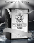 Victorious Black for Men Eau De Toilette 3.4 Fl Oz- Top Notes of Juicy Mandarin Orange & Grapefruit Blended with Sea Notes Base Notes of Ambergris, Guaiac Wood, Patchouli & Moss Elegant 100ml Bottle