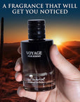Voyage for Men Eau De Parfum - Sophisticated Male Fragrance Composition of bergamot, Pepper, Lavender, Star Anise & Nutmeg - Base of Peppery & Vanilla - Go-To Daily Scent - Elegant 100ml Bottle