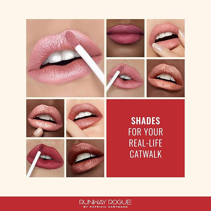 Runway Rogue Silk Glam Liquid Lipstick, Long Wear Frosted Pale-Pink Lipstick, ‘Trophy Wife’