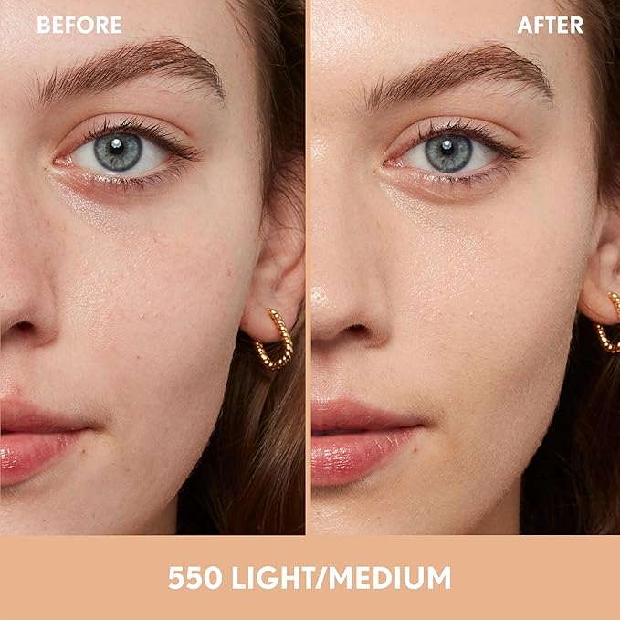 COVERGIRL Clean Fresh Nourishing Skin Tint, 550 Light/Medium, Liquid Foundation, Dewy Finish, Infused with Coconut & Aloe, Vegan Formula