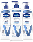 Vaseline Intensive Care Unscented Advanced Repair Body Lotion - Ultra-Hydrating with Lipids for Extremely Dry Skin, 20.3 oz, Pack of 3