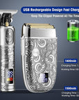 RESUXI Hair Clippers for Men & Electric Razor Shavers Set,Cordless Hair/Beard Trimmers Grooming Kit,Hair Liners Clippers for Hair Cutting Barbers Supplies,LCD Display 2 Foil Head