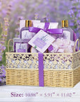 Luxury Bath & Body Set For Women LAVENDER & HONEY Large Spa Basket 13Pcs Luxurious Bath Spa Kit for women, Mother Day Gifts Perfect Spa Kit Bath Gift Set Spa Day Gifts Birthday Gift Baskets for Women