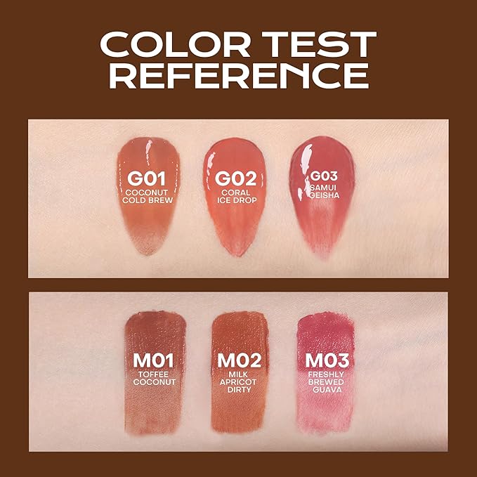 Mistine Cream Lip Gloss Thai latte Long Lasting Lip Gloss Non-sticky Silk Smooth Mist Matte Finish Lip Tint Gloss M03 Freshly Brewed Guava 0.1 fl oz 1 Count