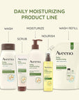 Aveeno Daily Moisturizing Body Scrub, Exfoliating Body Wash for Smoother, Healthier Looking Skin, Soothing Prebiotic Oat Formula, Sulfate-Free, Soap-Free & Dye-Free, 8 oz