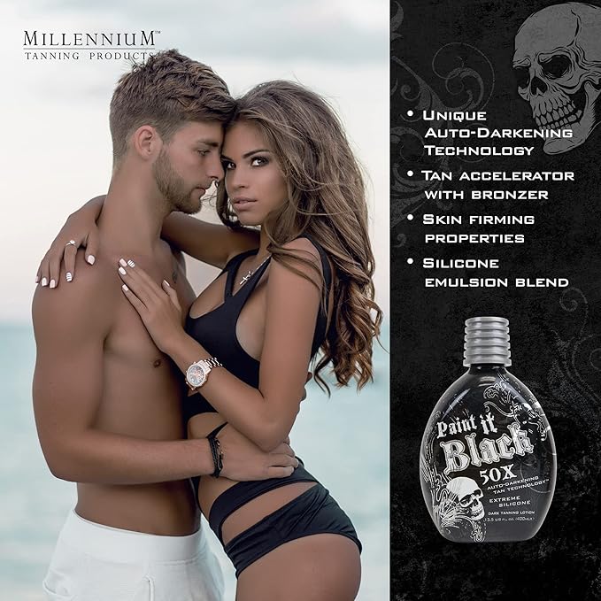 Millennium Tanning Paint It Black 50X - Extreme Dark Tanning Lotion, 13.5 Ounces