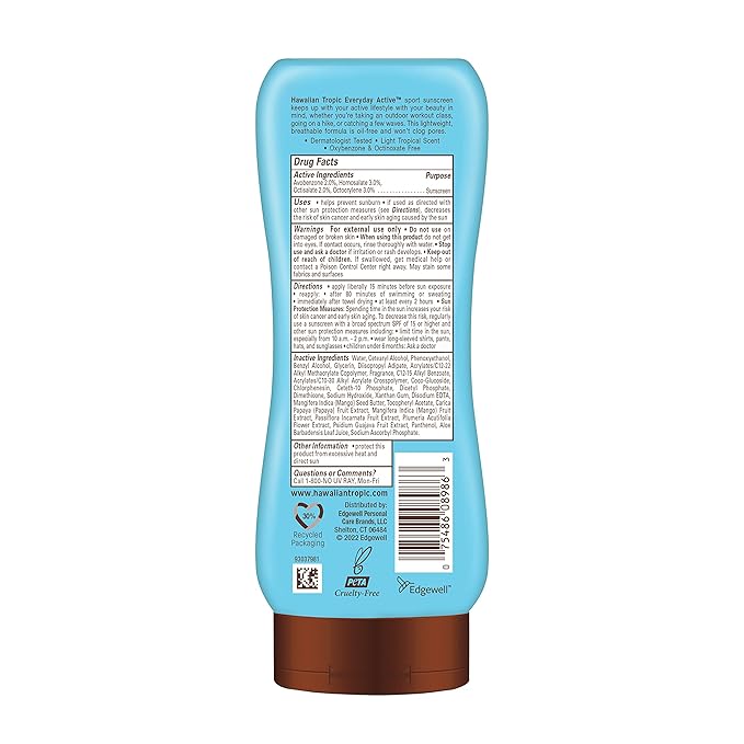 Hawaiian Tropic and Banana Boat Sunscreen Bundle with SPF 15 Lotion and SPF 50 Lip Balm Twin Pack